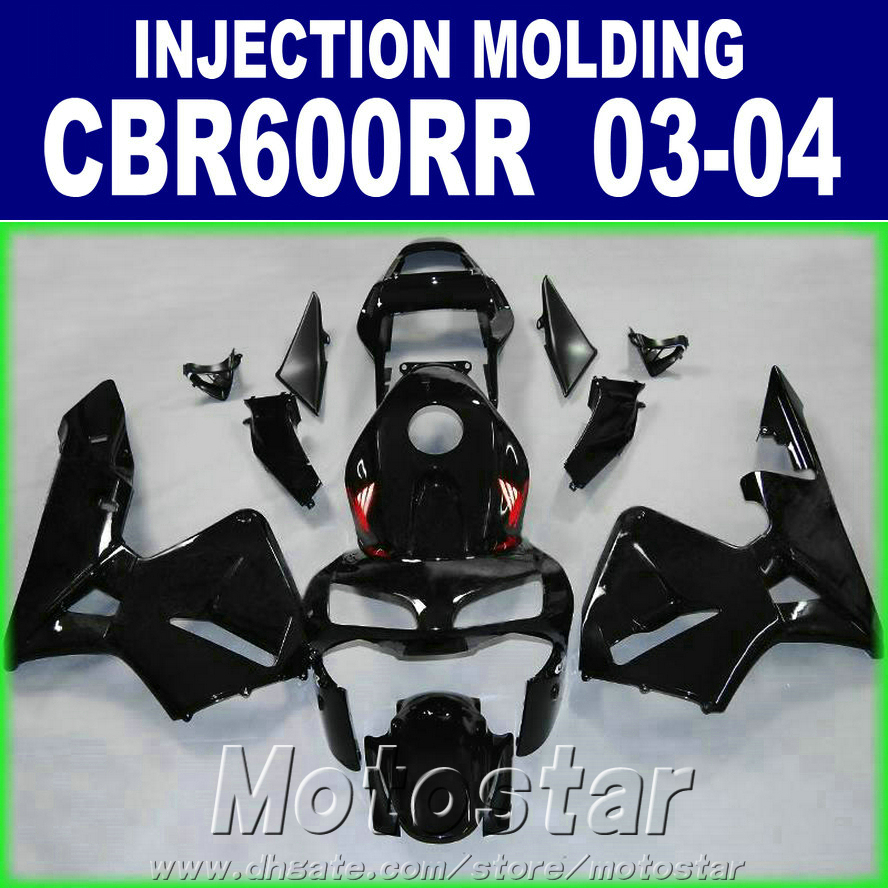 

100 injection molding black for honda cbr 600rr fairing 2003 2004 fit 03 04 cbr600rr custom fairing jxse, Same as picture