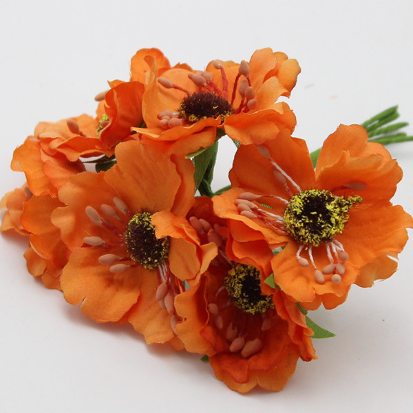Wholesale High Quality Silk Poppies Camellia Big 5cm Artificial Flowers Corn Poppy Hand Made
