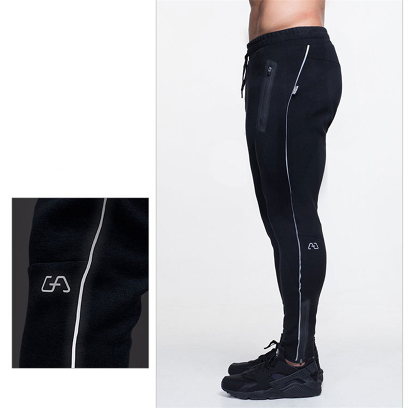 

Wholesale- BDLJ,2017 New Clothing Man Pants Casual Skinny Trousers Bodybuilding Gyms Pants Mens Joggers Elastic Sweatpants, Gray