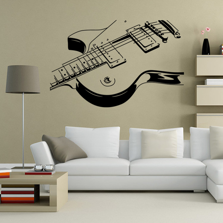 

Art Guitar wall decal Sticker decoration Musical Instruments wall art Mural stickers hanging Poster Graphic Sticker