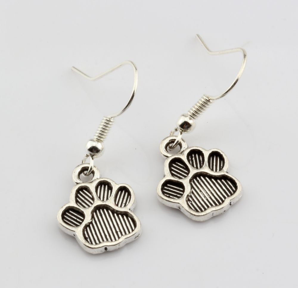 Bamoer Vente chaude Argent Sterling 925 Paw Trail Cat//Dog Footprints Stud Earring