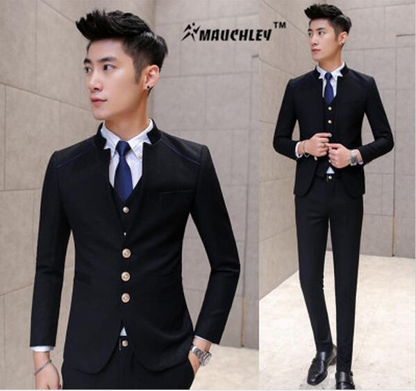 

fashionable mens suit jacket design china red classic black fit dress suit man suit the freedom to choose the classic red and black ye, Gray