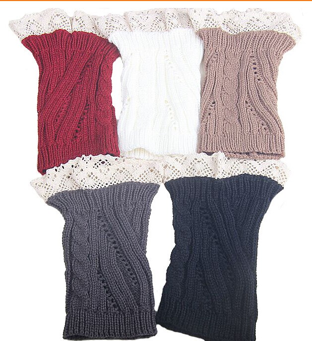2015 Lace Open twist Knit Boot Cuff knit boot topper faux legwarmers sock tops knit leg warmers boot warmers 5 colors 24 pairs/lot #3713-image-212532059