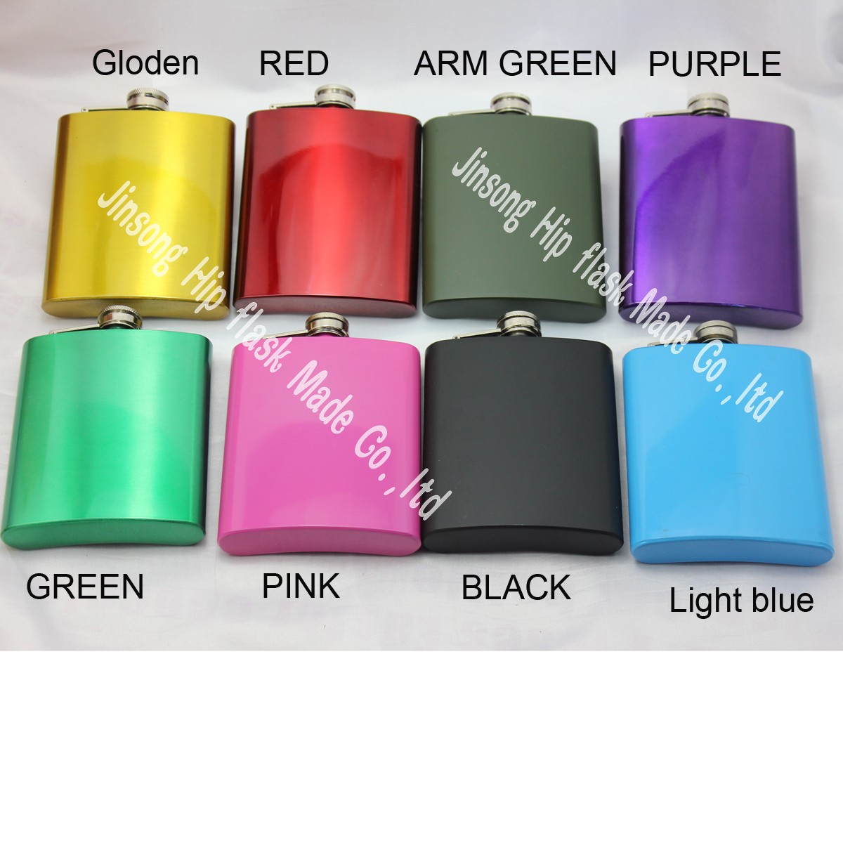 

Hip flask 8oz color mixed , laser welding , Free engraved