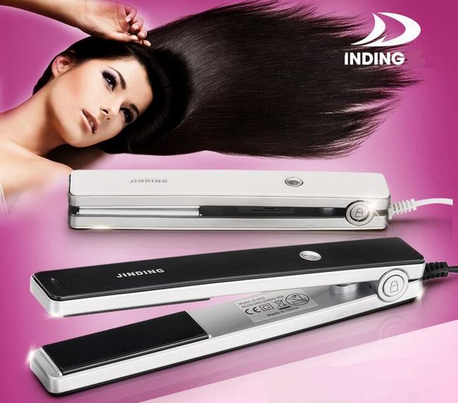 

2016 new arrival Jinding hair straighter AC110-240V 50/60Hz power 35W black and white color Straightening Iron 20pcs/lot DHL free