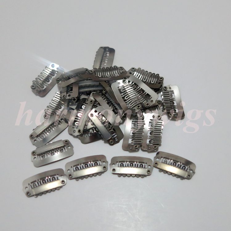 

Hair extension snap clips 2.3cm 6 teeth stainless steel for hair extensions wig weft 6 colors