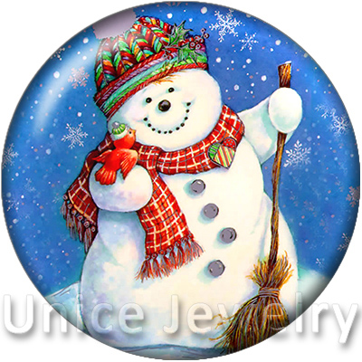 

AD1301010 12/18/20mm Snap On Charms for Bracelet Necklace Hot Sale DIY Findings Glass Snap Buttons Jewelry Neon Snowman Design noosa