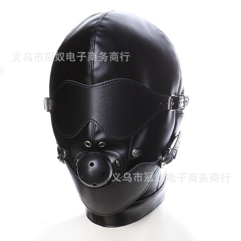 Slave Bright Muzzles Leather Hoods Mask Removable Mouth Gag Goggles Fetish Fantasy Sex Product For Adult Head Restraints BDSM Bondage Z168