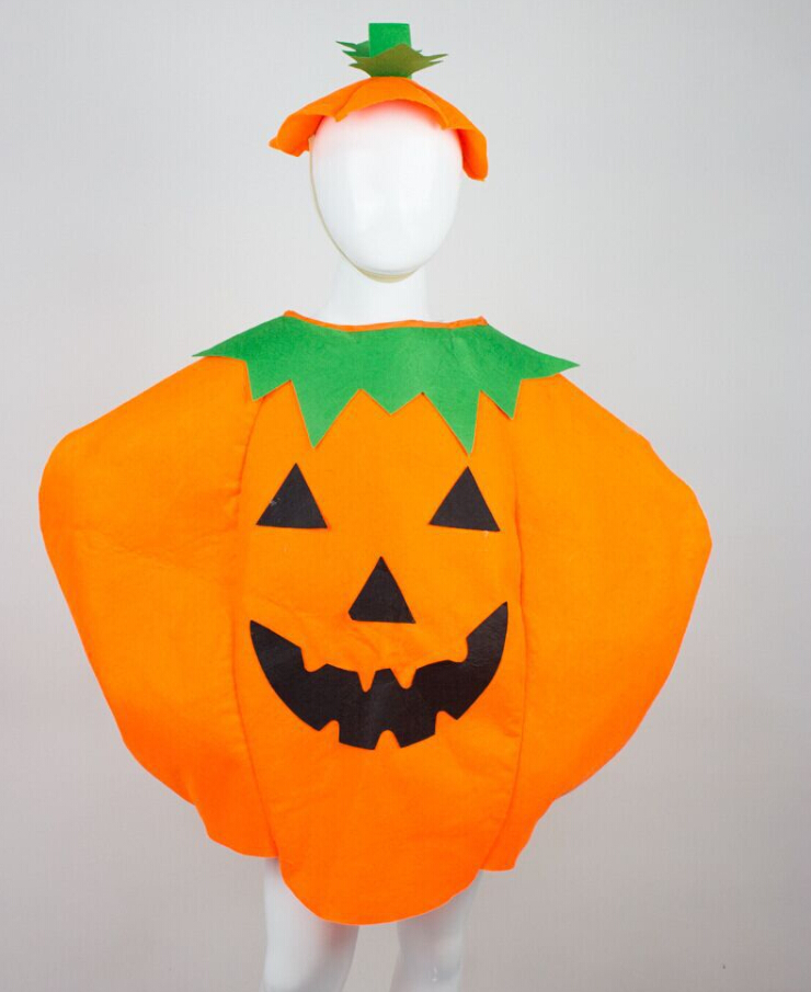 

Kids Pumpkin clothes Cosplay clothing Halloween pumpkin sett Performance Party clothes for Children's day GN C013, As picture