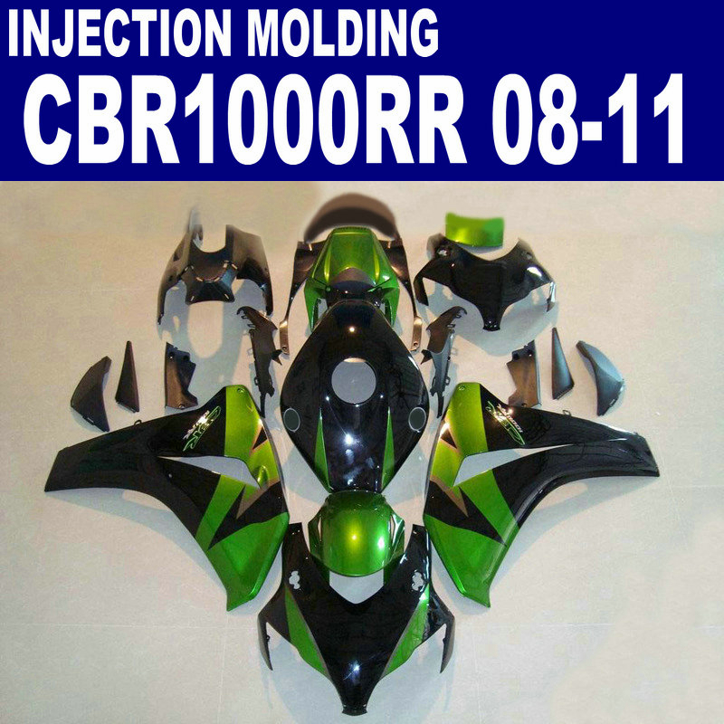 

Injection molding ABS plastic fairing kit for HONDA CBR1000RR 2008-2011 CBR 1000 RR green black fairings set 08 09 10 11 #U38, Same as the picture shows