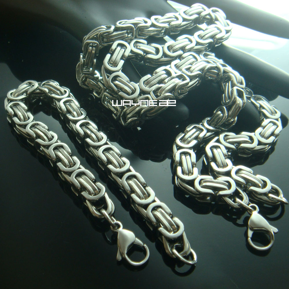 

Set White Gold Tone 55cm or 70cm Length Men Women Solid Necklace Bracelet N190b