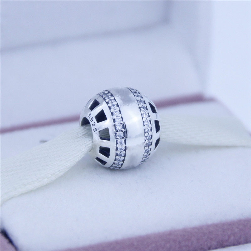 Perles en vrac pour bracelet à breloques Pandora 100% perles en argent sterling 925 breloque en argent sterling avec zircon cubique clair bricola