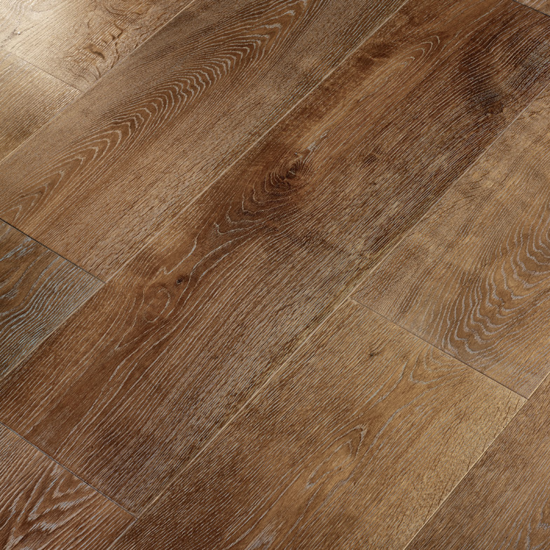 Crack floor European style Large wooden strip flooring style Antique room floor AsianBrushed white oil wood floor-image-254543256