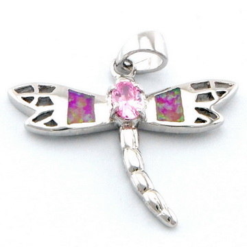 

new fashion opal dragonfly pendant Mexican fire opal PINK pendant