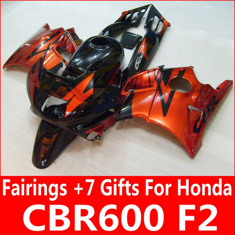 

Burnt orange black fairing kit for Honda CBR600 F2 1991 1992 1993 1994 orange fairings CBR 600 F2 91 92 93 94, Same as picture