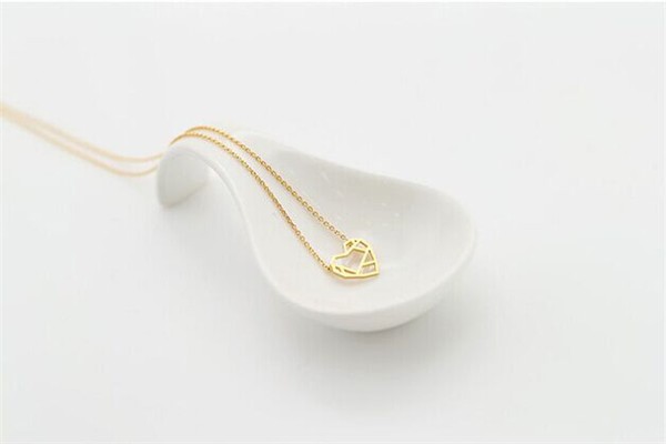 

10PCS Tiny Line Open Heart Necklace Cute Heart with Map Hollow Out Love Peace Sign Necklaces for Women