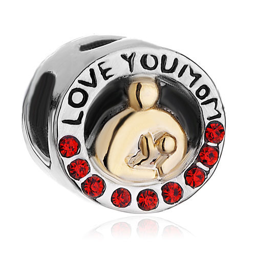 

Factory Retailer and Wholesale Gold Plated I Love You Mom European Charm Beads For Pandora DIY Bracelet, Black