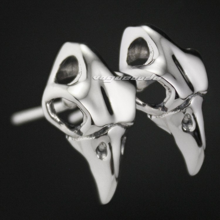 

Eagle Hawk Skull 925 Sterling Silver Mens Biker Rocker Stud Earring 8M001