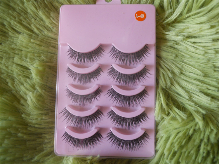 

Wholesale-New 5 Pairs Natural Or Thick Styles Makeup Long False Eye Lash Eyelashes Black A-40