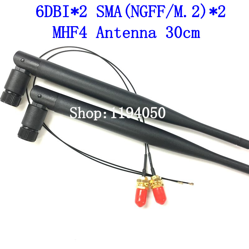 

Freeshipping NGFF M.2 Sma interface 6db omni antenna wireless router wireless network card 2.4GHz 5GHz 5.8GHz Dual Band WiFi MHF4 IPX IPEX