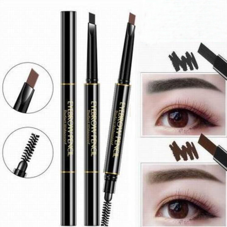 

MAKEUP Double eyebrow pencil BROW PENCIL CRAYON EBONY Black DARK BROWN Gray 5 Colors with eyebrow brush High quality