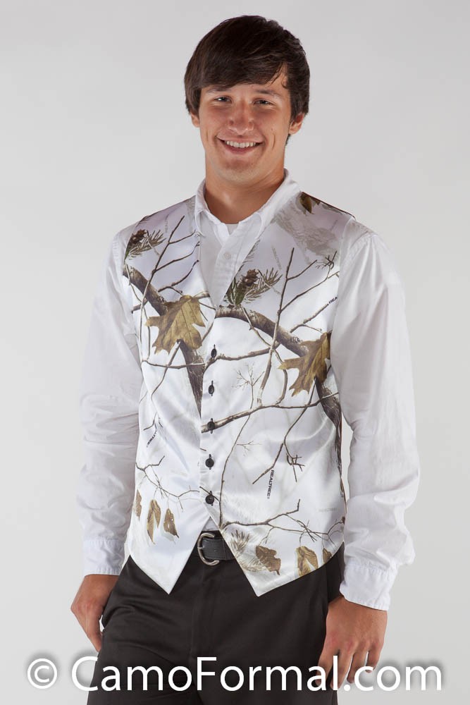 

White Camo Groom Vests Custom Made Camouflage Vest Groom Wear Wedding Party Camo Prom