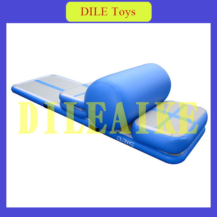 

New Blue A Set (Include 6 Pieces) Inflatable Air Track Mat Cheerleading Gymnastics Floor Tumbling + Free One Pump
