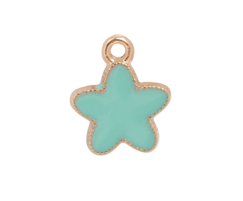 

20 PCS Fashion Mixed Colors Enamel Star Charm Pendants #92215-#92218, Bronze;silver
