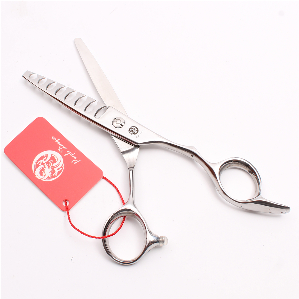 

6'' 16cm Purple Dragon 440C Professional Human Hair Scissors Thinning Scissors Barbers' Scissors 8 Teeth 50% Thinning Rate Style Tools Z2007