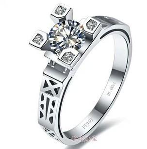 

Free Shipping Fine Three Stone Rings Diamond Ring women white gold ring