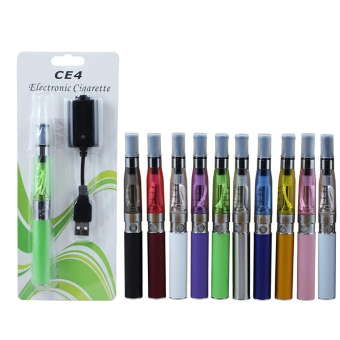 

eGo CE4 blister kits E cig Electronic Cigarette starter kits ce4 atomizer 650mah 900mah 1100mah ego-t battery in Blister pack 10 colors