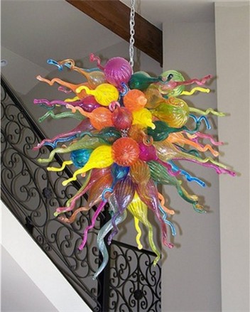 Home Lamps Decorative Chandeliers Lighting Colorful Living Room Lights Murano Saving LED Hand Blown Glass Art Crystal Chandelier-image-407188561