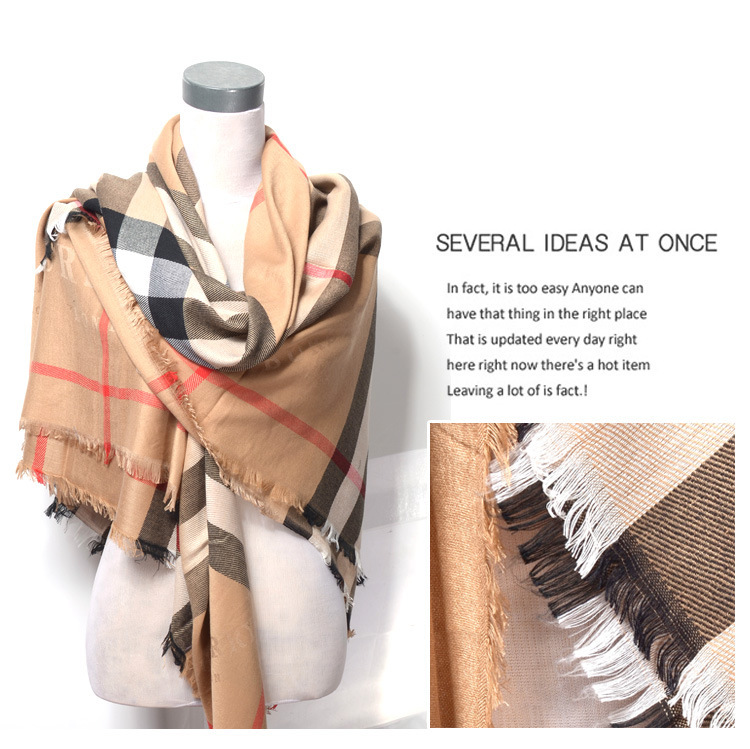 Moda Donna signore lunghe check Tartan Pom Pom Sciarpa Grande Scialle Nappe Sciarpa W