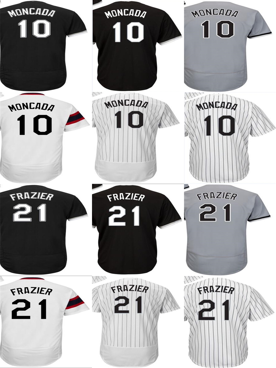 Outlet Mens Womens Kids Toddlers Chicago 10 Yoan Moncada 21 Todd Frazier White Black Grey Cheap Cool Flex Base Baseball Jersey