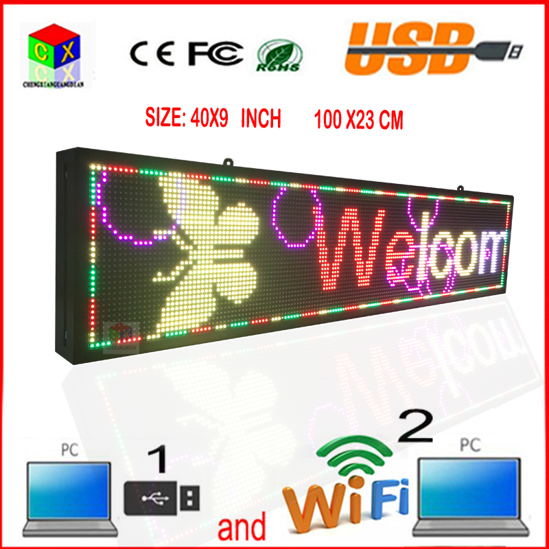Ultra Bright 5500Nits P6 7 colors Semi outdoor led sign and usb programmable rolling information indoor LED display Board for Window-image-395901177