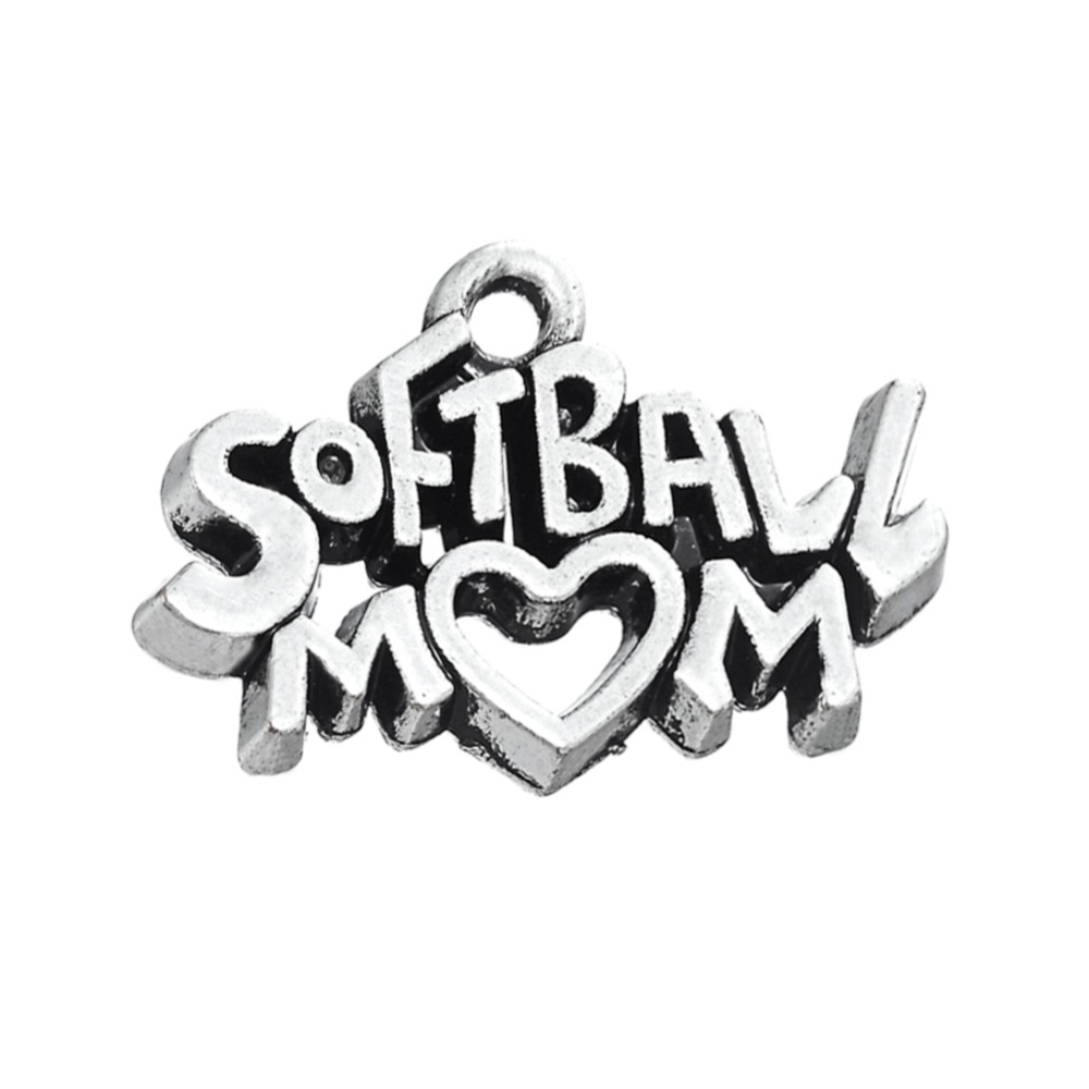 

Free shipping New Fashion Easy to diy 20pcs softball mom gift charm for men jewelry making fit for necklace or bracelet