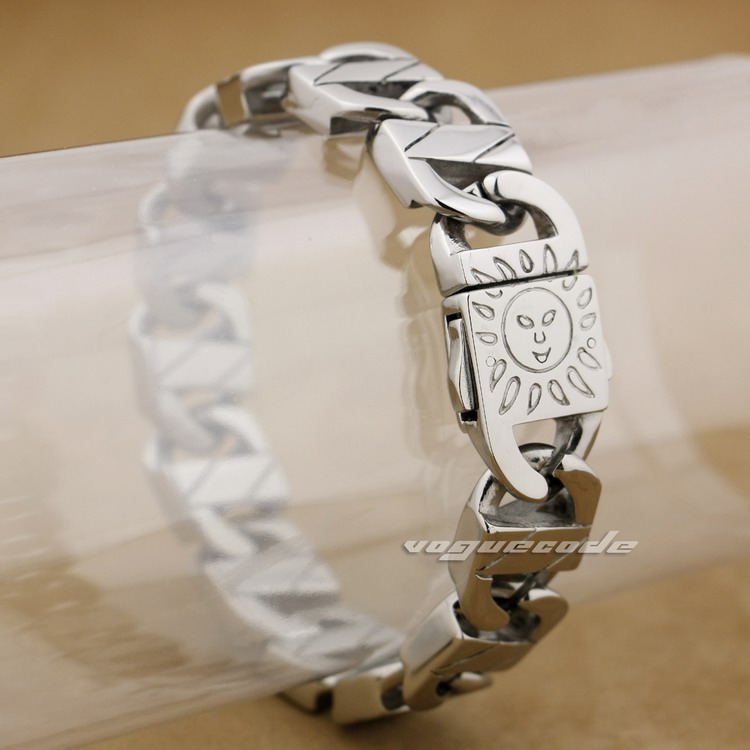 

7 Lengths 316L Stainless Steel Mens Punk Bracelet Chain Biker Jewellery 5A008