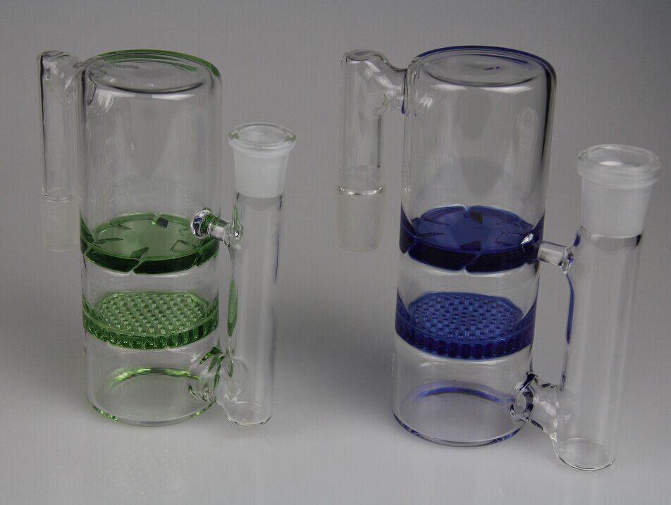 

Glass ashcatcher glass bong double water pipe oil rig dab factory price