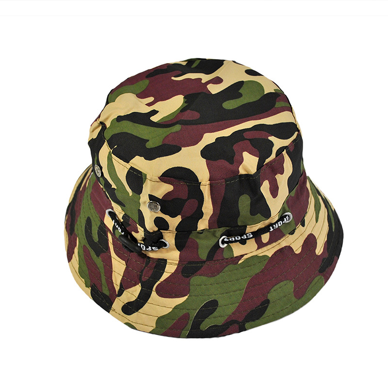 

Wholesale-Camo jungle Hat women and men fishing Sun round edge Cap outdoor leisure mountain fisherman hats, Blue;gray