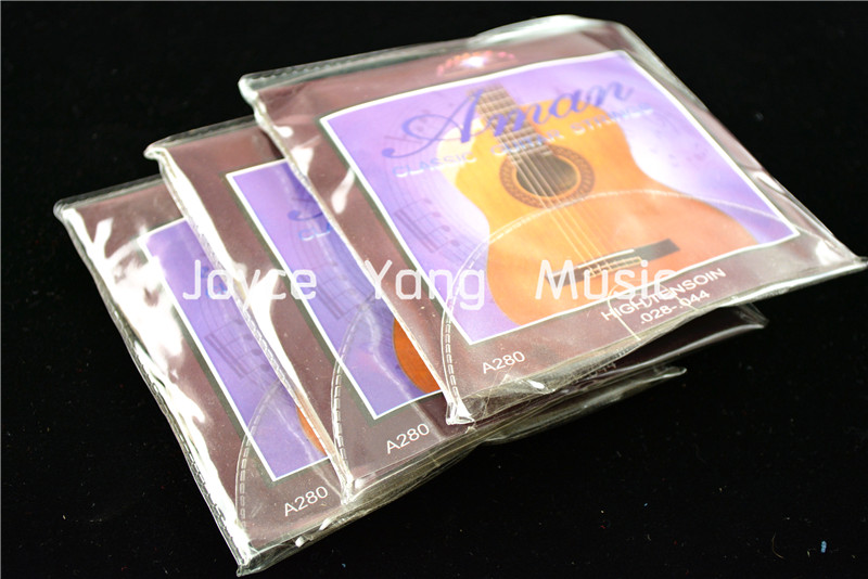 

3 Sets of Aman A280 Clear Nylon Classical Guitar Strings 1st-6th 028-044 Hign Tension Strings Free Shipping Wholesales