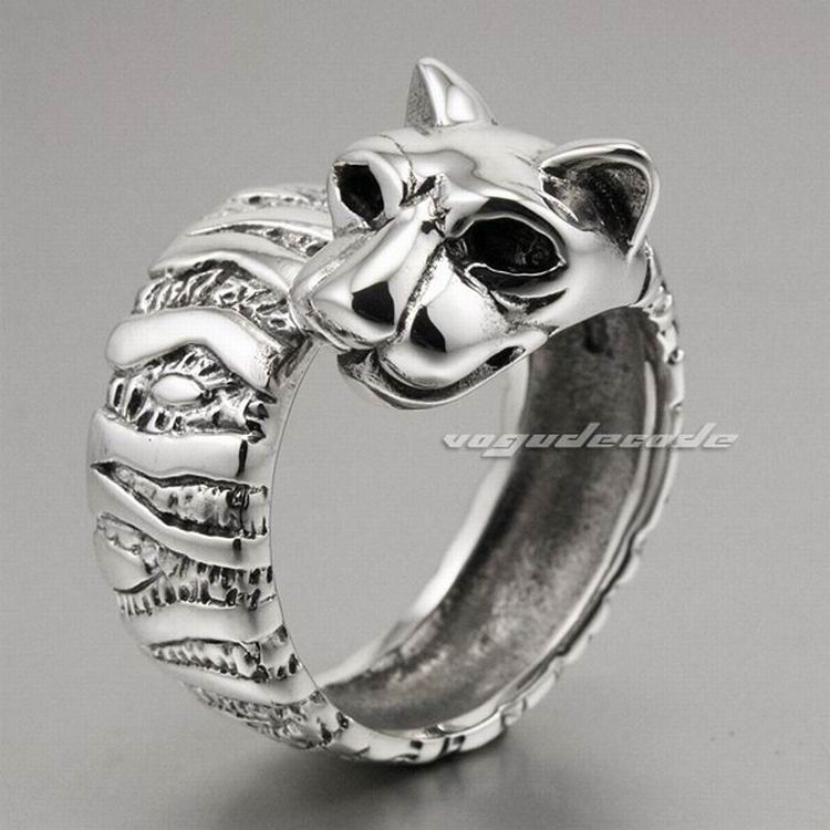 

Solid 925 Sterling Silver leopard Big Cat Ring 8E002A Free Size US Size 9~12.5 Free Shipping