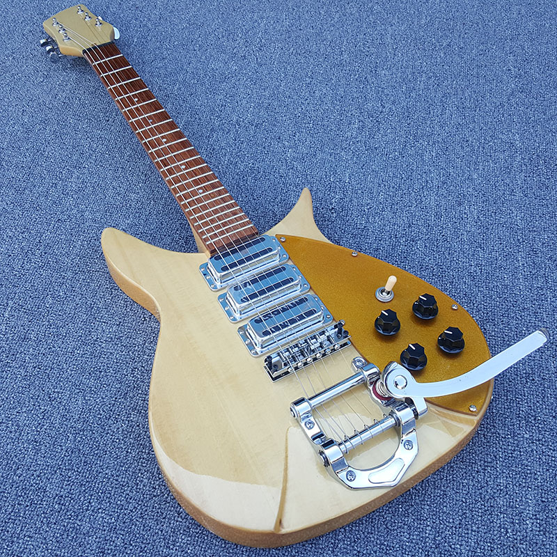 

Custom JOHN LENNON Birdseye Maple Natural 325 Electric Guitar Short Scale Length, Bigs Tailpiece, Gold Pickguard