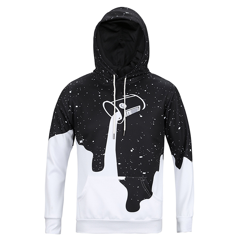 3D digital printing hooded thin sweater explosion of great men and women set new code long coat sweater jumper.