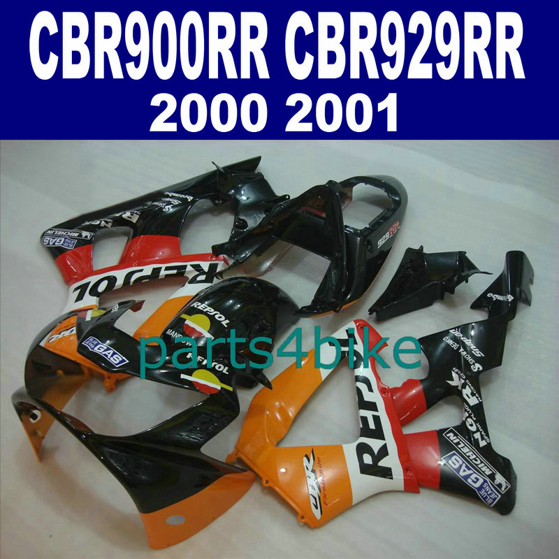 

Cheap body fairings for HONDA CBR929RR fairing kit CBR 929 2000 2001 red black REPSOL bodykits CBR 900 RR 00 01 CBR900RR HB79, Same as the picture shows