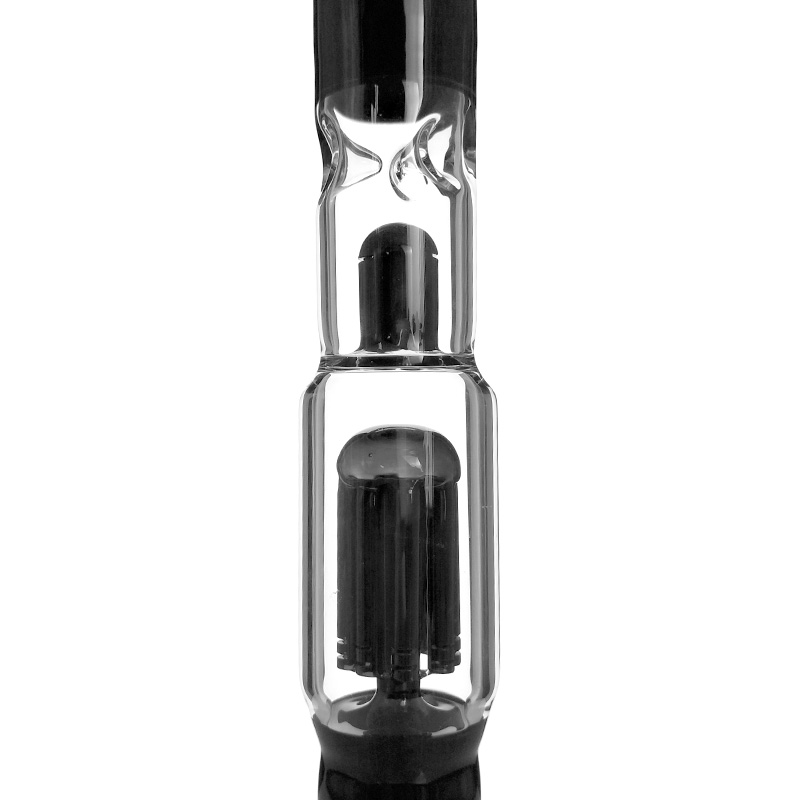 

17 inches straight tube hookah black color glass bong with tree to diffused downstem percolator and 14mm female joint