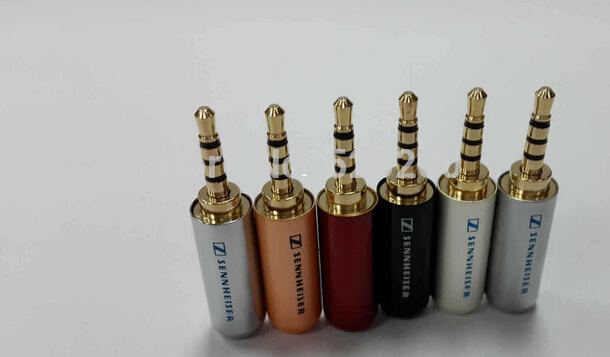 

50pcs/lot Copper gold stereo 2.5mm 4 pole male repair headphone jack Solder cable adapter connection audio plug connectors