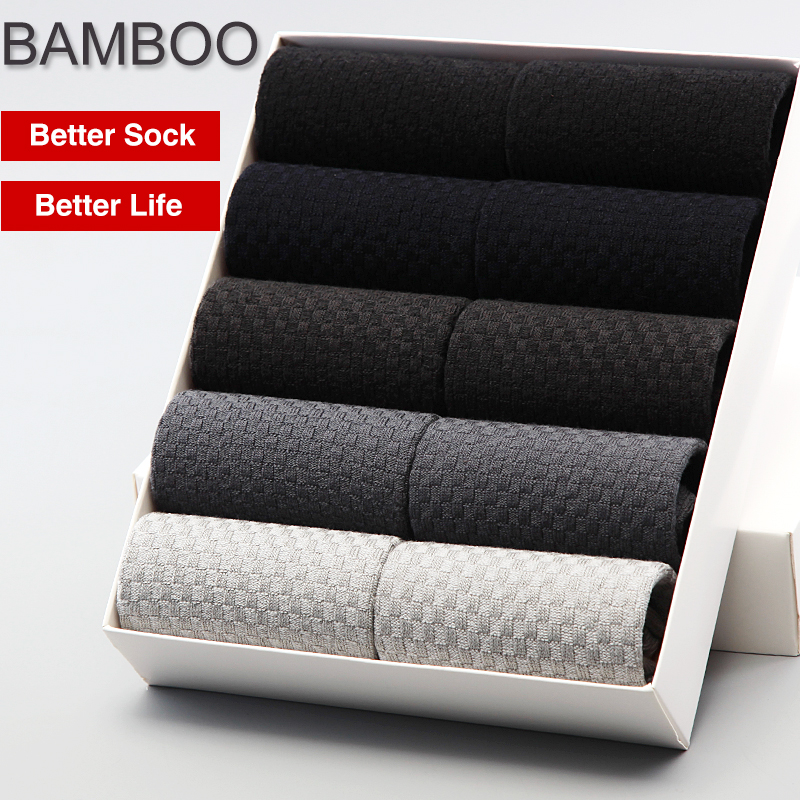

Wholesale- Bendu uarantee Men Bamboo Socks 10 Pairs / Lot Brethable Anti-Bacterial Deodorant High Quality Guarantee Man Sock, 10 black