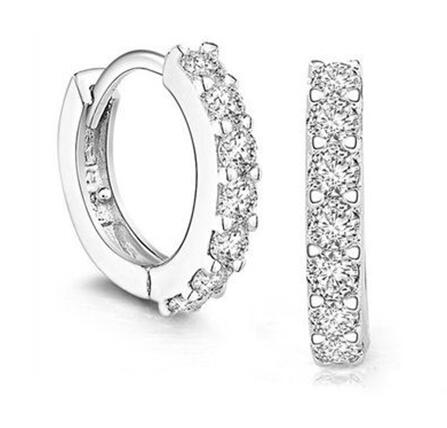 

Charms Wedding Stud Earrings 2016 New 925 Sterling Silver 7 CZ High Simulated Diamonds Engagement Beautiful Jewelry Crystal Ear Rings