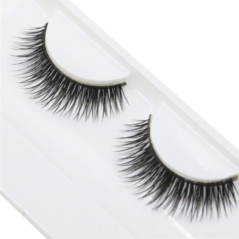 

Wholesale-Malloom 1Pair Black Natural long thick falsh Eyelash extension Soft Make up Eye lashes Free Shipping Eyelashes tools