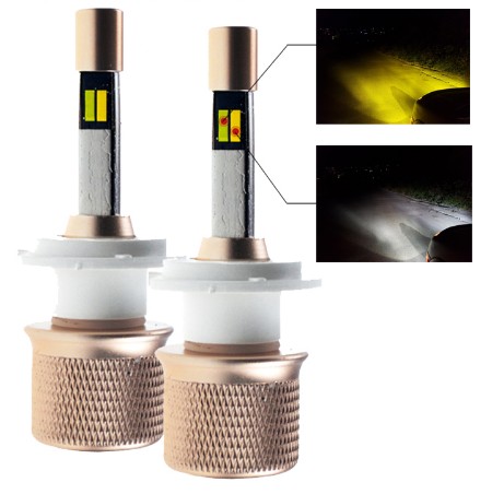 

H7 H4 H1 H11 9005 9006 Car LED Light Headlight Bulb Front Lamp LEDs 9600LM 80W Dual Color In One Auto External Head Lights White